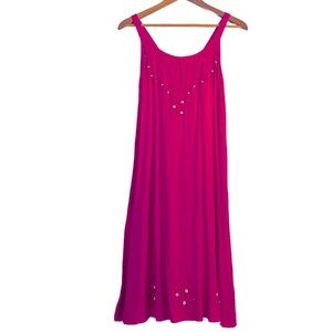Boho pink dress with intricate details and crystals and sequins
